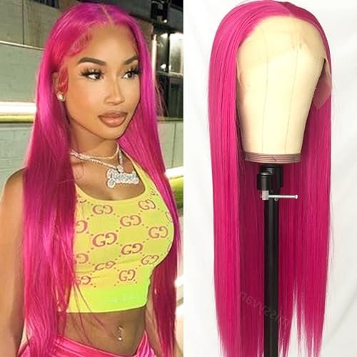 Hot Pink Lace Front Wig
