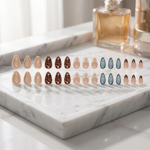 Press on Nails Medium Almond French Tip False Nails