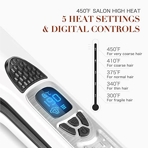 Hair Straightener with Steam Nano Titanium Ceramic Steam Flat Iron