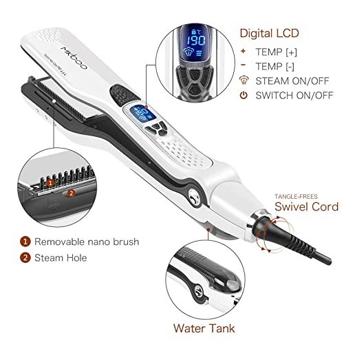 Hair Straightener with Steam Nano Titanium Ceramic Steam Flat Iron