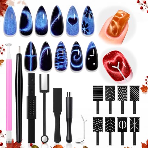 modelones Cat Eye Magnet 15PCS Brown Cat Eye Gel Polish Nail Stuff