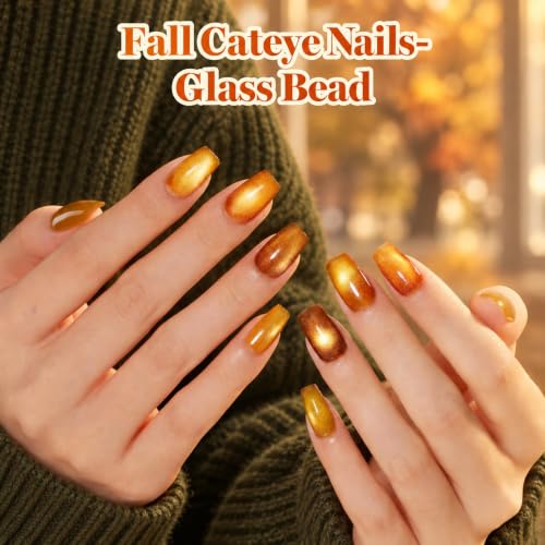 modelones Cat Eye Magnet 15PCS Brown Cat Eye Gel Polish Nail Stuff