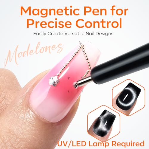 modelones Cat Eye Magnet 15PCS Brown Cat Eye Gel Polish Nail Stuff