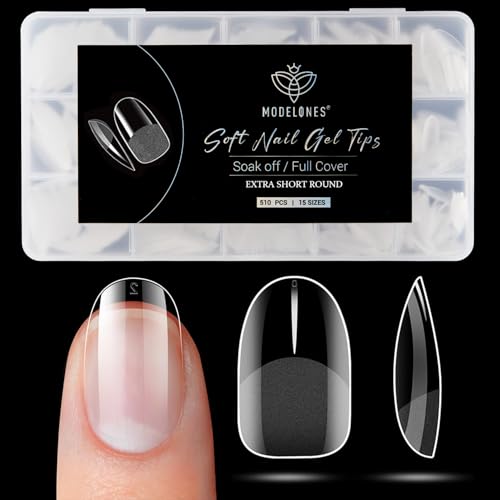 Extra Short Oval Round Nail Tips 510pcs Soft X Nail Gel
