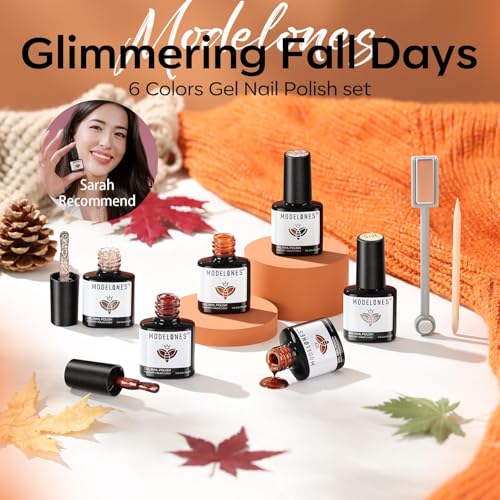 fall cat eye gel polish nude brown set