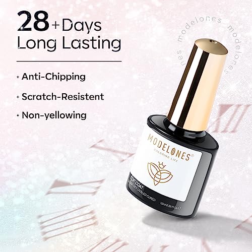 Glitter Gel Top Coat Ultra-Fine White Aurora No Wipe Glossy