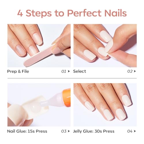 Long Coffin Press On Nails White French