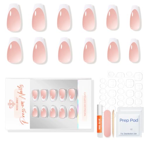 Long Coffin Press On Nails White French