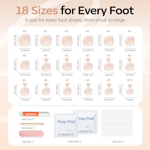 Modelones Press on Toenails Short