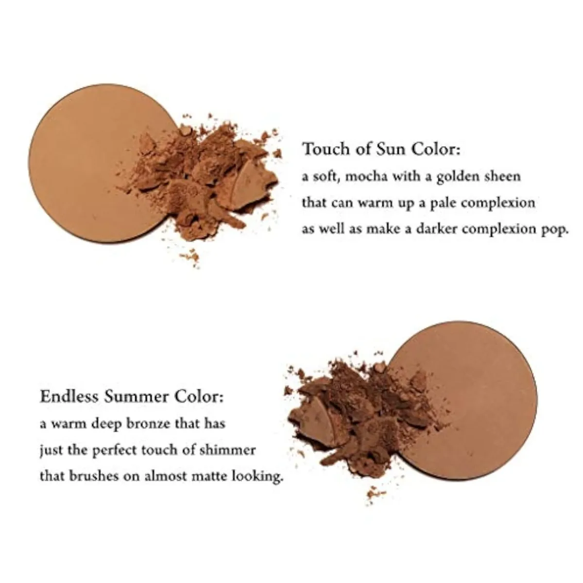 100% Natural Matte Bronzer Makeup, Organic, Vegan, Cruelty Free, Made in the USA, 0.42 oz. (Touch of Sun)