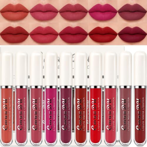 10 Pcs Matte Liquid Lipsticks Set for Women Lip Makeup