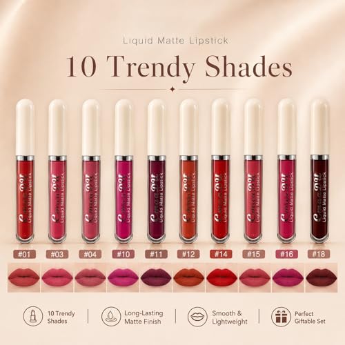 10 Pcs Matte Liquid Lipsticks Set for Women Lip Makeup