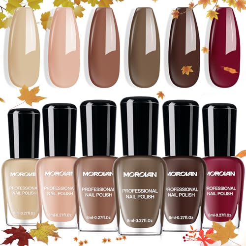 brown nail polish set chocolate nude