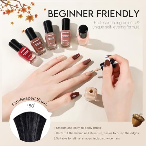 brown nail polish set chocolate nude