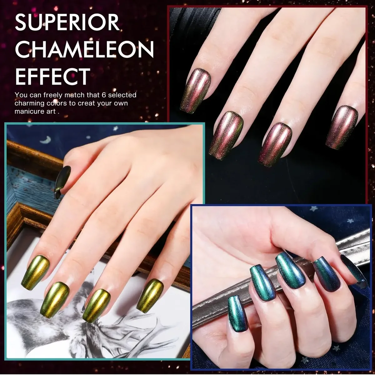 Holographic Metallic Polish Set