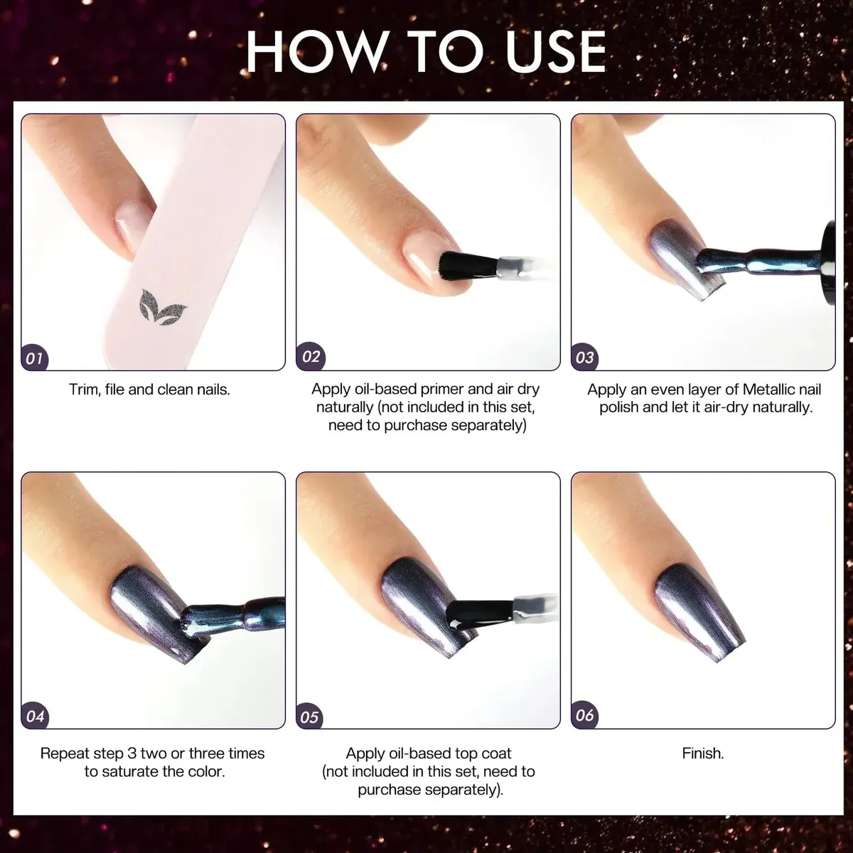 Holographic Metallic Polish Set