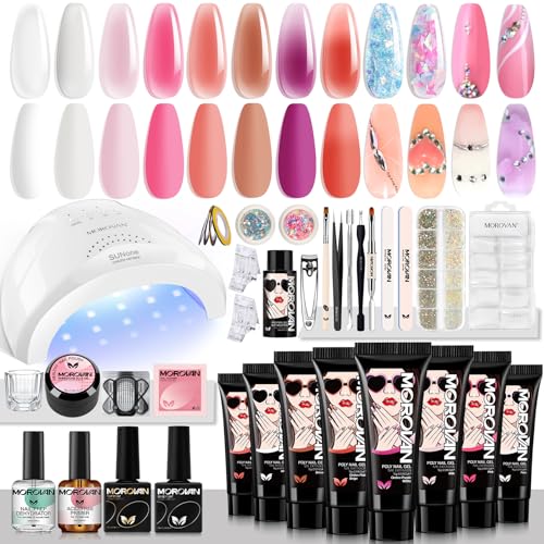 Poly Gel Nail Kit Starter Kit with UV Lamp 48W