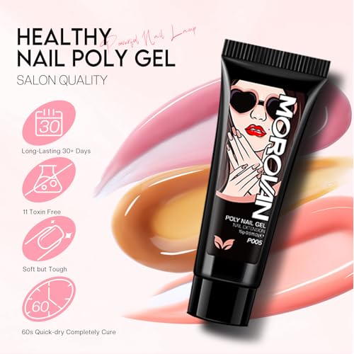 Poly Gel Nail Kit Starter Kit with UV Lamp 48W