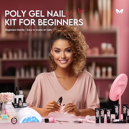 Poly Gel Nail Kit Starter Kit with UV Lamp 48W