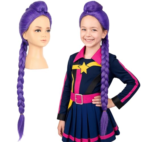 Purple Long Braided Ponytail Wig