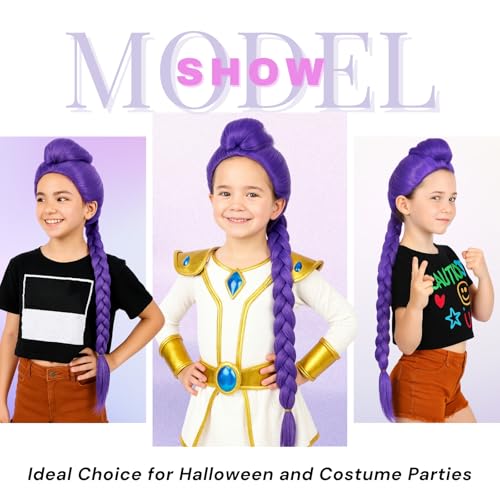 Purple Long Braided Ponytail Wig