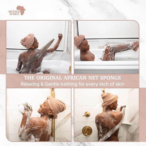 African Net Sponge with Knots 2 Pack