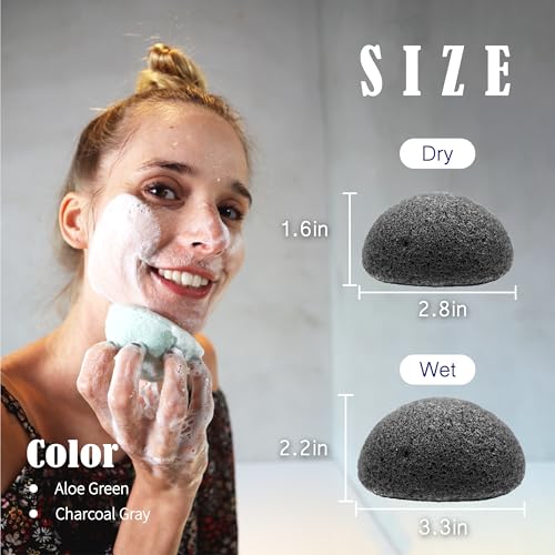 Natural Konjac Facial Sponges Sage and Graphite