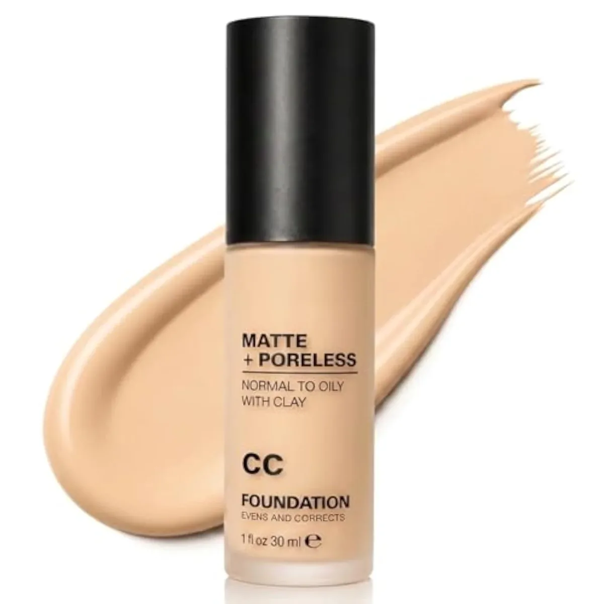 CC Cream Foundation, Flawless Matte Concealer Oil Control Color Correcting Face Makeup, Pore Minimizing Medium Coverage CC, Lightweight Up To 24H Wear for Normal to Oily Ski