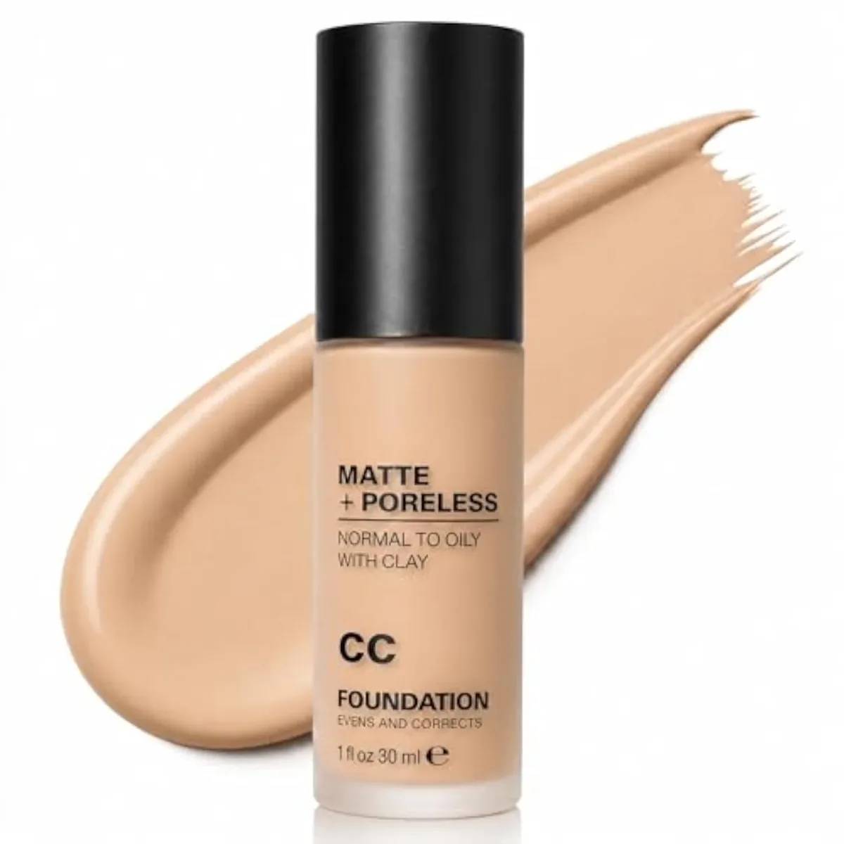 CC Cream, Redness Correcting Foundation, Oil Control Tinted CC Cream Natural Matte, Long Lasting Light to Medium Coverage, Flawless Smooth Finish for Normal to Oily Tan Skin