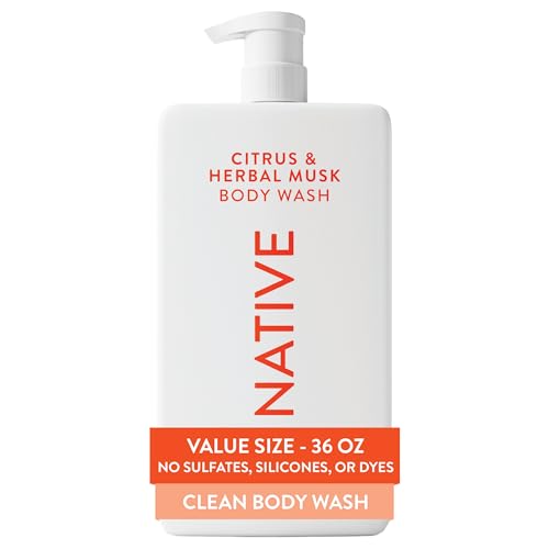 Body Wash for Women & Men, Citrus & Herbal Musk, 36 oz Pump Bottle, Sulfate-Free & Gentle