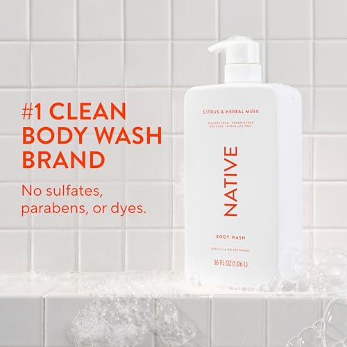 Body Wash for Women & Men, Citrus & Herbal Musk, 36 oz Pump Bottle, Sulfate-Free & Gentle