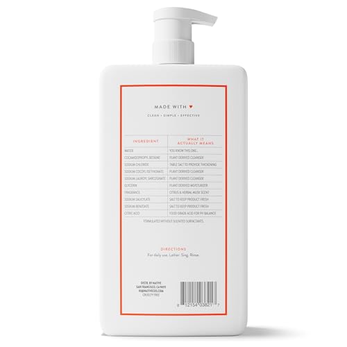 Body Wash for Women & Men, Citrus & Herbal Musk, 36 oz Pump Bottle, Sulfate-Free & Gentle