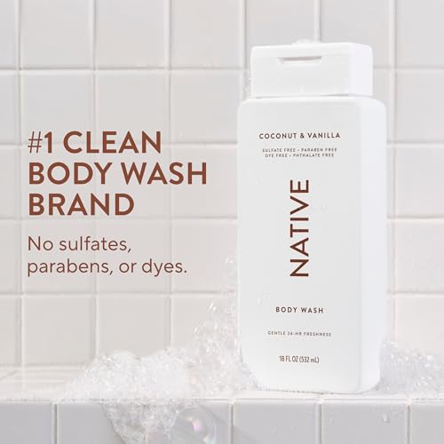 Clean Body Wash, Gentle & pH-balanced for Sensitive Skin, 24-Hr Freshness for Women & Men, Vegan & Cruelty-Free, Free of Sulfates, Parabens & Phthalates, Coconut & Vanilla,