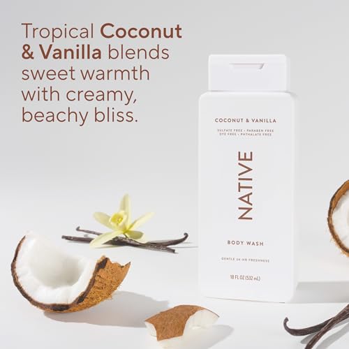 Clean Body Wash, Gentle & pH-balanced for Sensitive Skin, 24-Hr Freshness for Women & Men, Vegan & Cruelty-Free, Free of Sulfates, Parabens & Phthalates, Coconut & Vanilla,