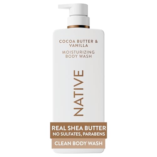 Moisturizing Body Wash, Clean & Gentle 24-Hour Hydration with Shea Butter, for Sensitive and Dry Skin, for Women & Men, Sulfate-free, Paraben-free, Cocoa Butter & Vanilla, 2
