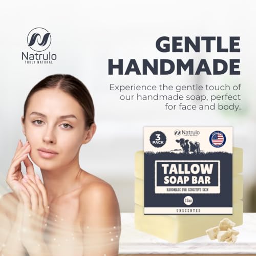 Beef Tallow Soap Bar – Grass Fed Tallow Soap, Bar Soap for Dry, Itchy Skin
