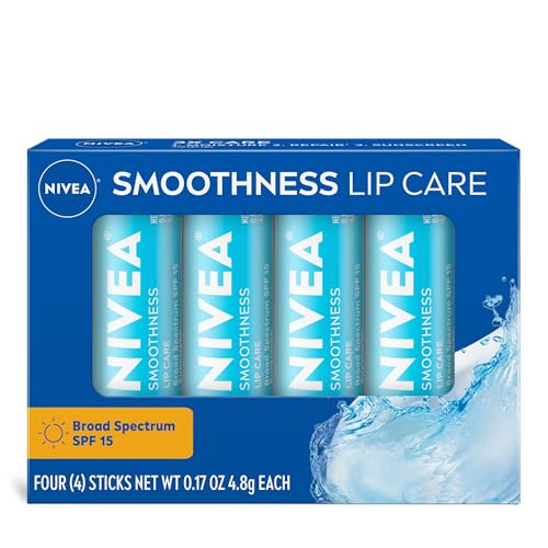 Smoothness Lip Care, Sunscreen Lip Balm with SPF 15, 4 x 0.17 OZ