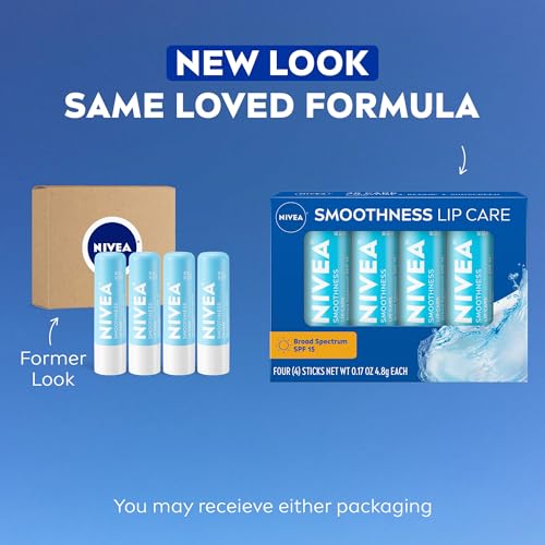 Smoothness Lip Care, Sunscreen Lip Balm with SPF 15, 4 x 0.17 OZ