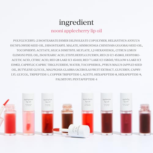 Korean Lip Oil - Applecherry - Plumping & Hydrating Tinted Lip Gloss