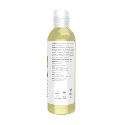 Solutions, Sweet Almond Oil, Skin Moisturizer, Unscented, 4 fl. oz