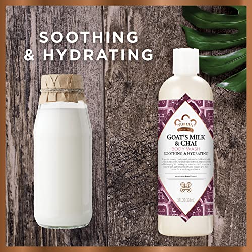 Body Wash Goats Milk and Chai Soothing & Hydrating Body Cleanser Made with Fair Trade Shea
