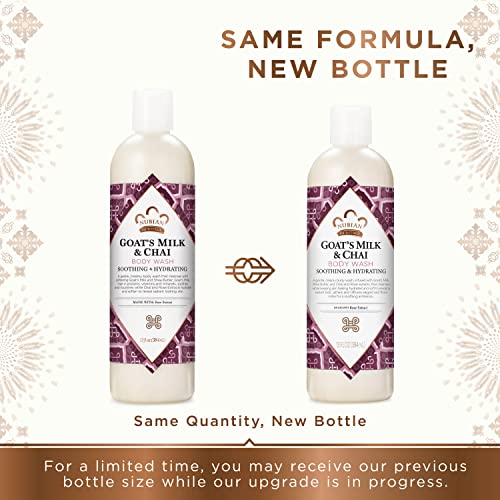 Body Wash Goats Milk and Chai Soothing & Hydrating Body Cleanser Made with Fair Trade Shea