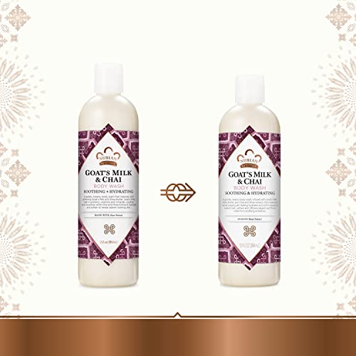 Body Wash Goats Milk and Chai Soothing & Hydrating Body Cleanser Made with Fair Trade Shea
