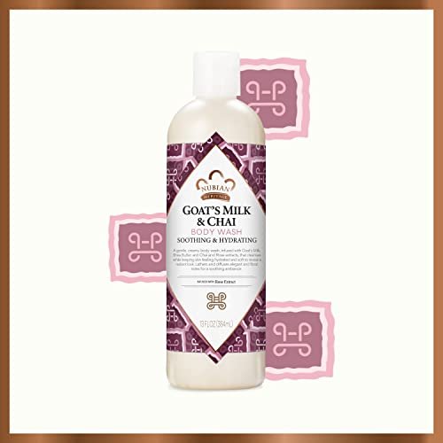 Body Wash Goats Milk and Chai Soothing & Hydrating Body Cleanser Made with Fair Trade Shea
