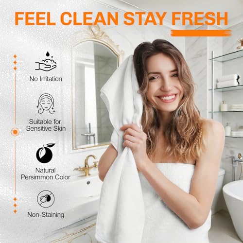 5 Pcs Persimmon Soap for Old People Smell with 2 Mesh