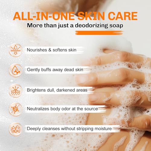 5 Pcs Persimmon Soap for Old People Smell with 2 Mesh