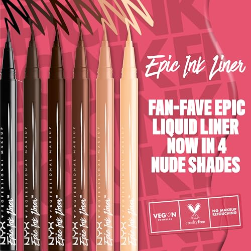 Epic Ink Liner, Waterproof Liquid Eyeliner with Vegan Formula - Dark Chocolate (Dark Brown Matte)