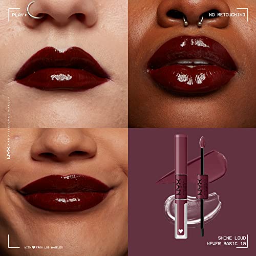 NYX Shine Loud Liquid Lipstick Never Basic Warm Burgundy