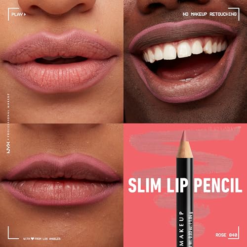 Slim Lip Pencil, Long-Lasting Creamy Lip Liner - Rose
