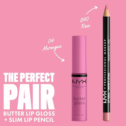 Slim Lip Pencil, Long-Lasting Creamy Lip Liner - Rose